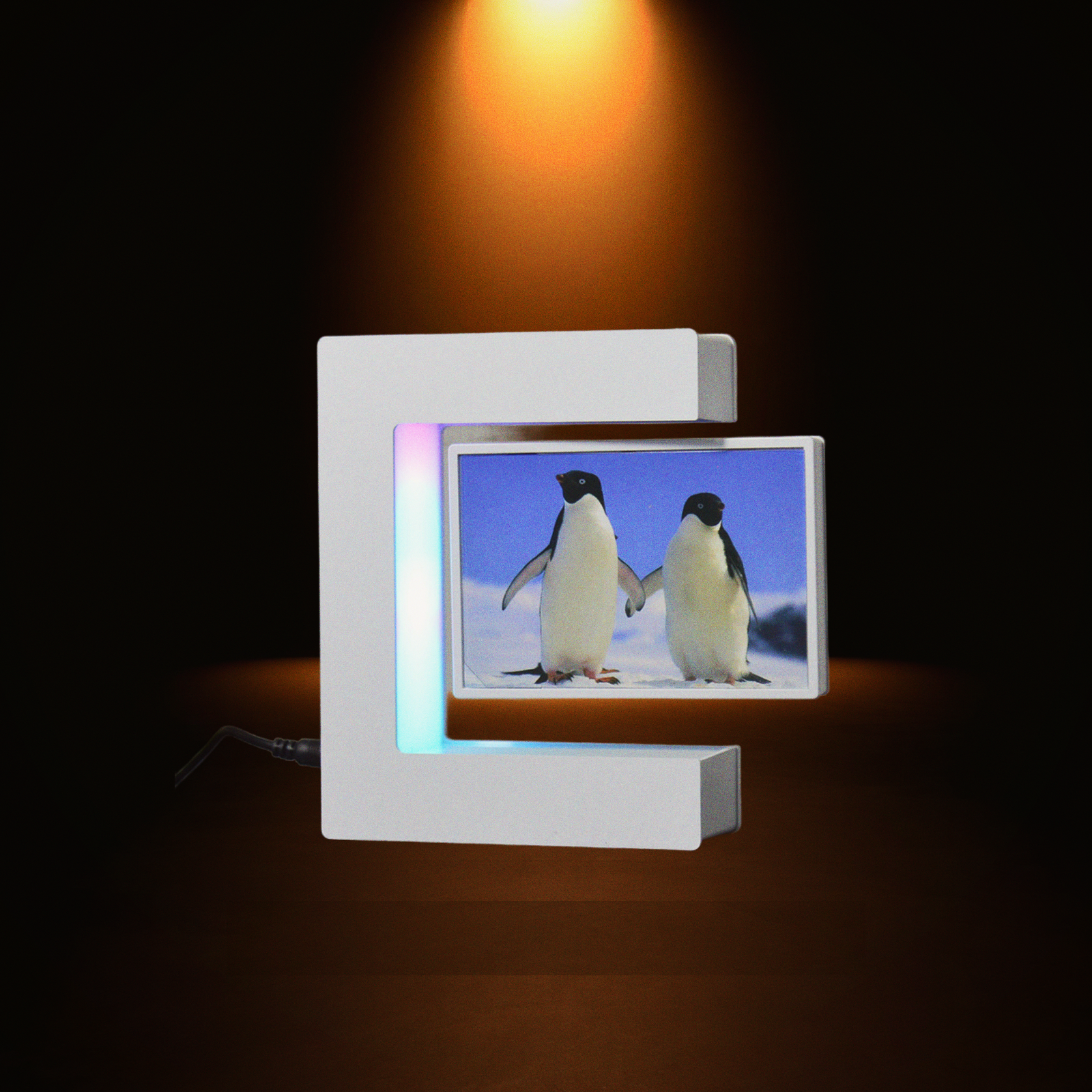 Stillward levitation photo frame in a finished room